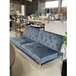 Mėlyna aksominė sofa-lova aberdeen nekomplektuota