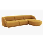 Tamsiai geltona kampinė sofa miley (micadon home) nepažeista