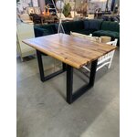 Brown-black solid wood board dining table