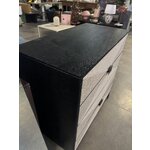 Solid wood chest of drawers (june) with cosmetic flaws.