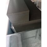 Dark gray desk (lias) with cosmetic flaws.