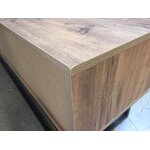 Brown TV stand elton with cosmetic defects.
