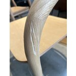 Light brown solid wood chair (camille) with cosmetic flaws.