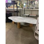 Light marble coffee table (naruto) with a cosmetic flaw