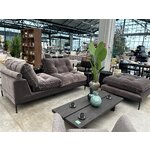 Dark brown 2.5-seater sofa with shelf (item)