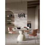 Обеденный стол особой формы (Sahra) светло-бежевого цвета, диаметр 140 см