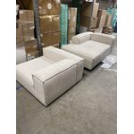 Light beige corner 2-part modular sofa (Lennon) 238cm with blemishes.