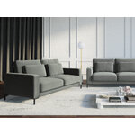 Sofa (wall) interieurs 86 light grey, velvet, black metal