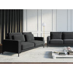 Sofa (wall) interieurs 86 dark gray, velvet, black metal