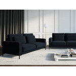 Sofa (wall) interieurs 86 dark blue, velvet, black metal