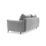 Sofa-lova (stendhal) interieurs 86 šviesiai pilka, aksominė, juodo metalo