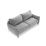 Sofa-lova (stendhal) interieurs 86 šviesiai pilka, aksominė, juodo metalo