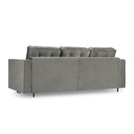 Sofa bed (palais) interieurs 86 light grey, velvet, black chrome metal