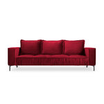 Sofa (triomphe) interieurs 86 red, velvet, black chrome metal