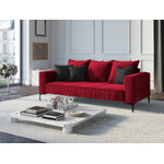 Sofa (triomphe) interieurs 86 red, velvet, black chrome metal