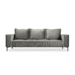 Sofa (triomphe) interieurs 86 light grey, velvet, black chrome metal