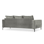 Sofa (triomphe) interieurs 86 light grey, velvet, black chrome metal