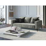 Sofa (triomphe) interieurs 86 light grey, velvet, black chrome metal