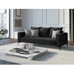 Sofa (triomphe) interieurs 86 black, velvet, black chrome metal