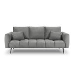 Интерьер дивана (октава) 86 серый, бархат, черный металл