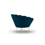 Кресло (варенн) интерьер 86 темно-синий, бархат, золотой металл