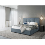 Кровать (туссон) интерьер 86 синяя, бархат, 106х158х223