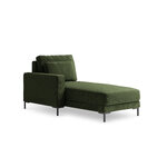 Lounge chair (wall) interieurs 86 dark green, structured fabric, black metal, left