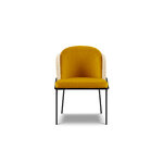 Krēsls (frederic) interieurs 86 dzeltens, strukturēts audums, melns metāls