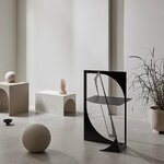 Beige metalli design sohvapöytä kaari (kristina dam) ehjä