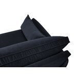 Угловой диван (lento) coco home темно-синий, бархат, черный бук, левый