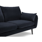 Угловой диван (lento) coco home темно-синий, бархат, черный бук, левый