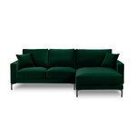 Kampinė sofa (eilėraštis) koko namų butelis žalias, aksominis, juodas chromo metalas, geriau