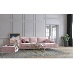 Kampinė sofa (parduotuvė) coco home levandų, aksomo, sidabro metalo, geriau