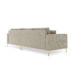 Kampinė sofa (eilėraštis) coco home smėlio spalvos, struktūrinis audinys, auksinis metalas, geriau