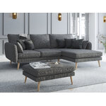 Угловой диван (lento) coco home темно-серый, структурная ткань, бук, лучше