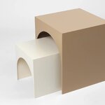Beige metalli design sohvapöytä kaari (kristina dam) ehjä
