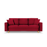 Dīvāns gulta (cartadera) mazzini dīvāni sarkans, samts, zelta metāls