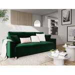 Sofa bed (cartadera) mazzini sofas bottle green, velvet, gold metal