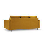 Sofa-lova (cartadera) mazzini sofa geltona, aksominė, juodas chromuotas metalas