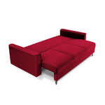 Sofa-lova (cartadera) mazzini sofa raudona, aksominė, juodas chromuotas metalas