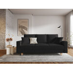 Dīvāns gulta (cartadera) mazzini dīvāni melns, bukle, dabīgs dižskābardis