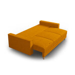 Sofa-lova (cartadera) mazzini sofa geltona, aksominė, natūralaus buko mediena