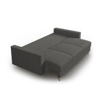 Sofa-lova (cartadera) mazzini sofos pilka, aksominė, natūralaus buko medienos