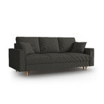 Sofa-lova (cartadera) mazzini sofa juoda, aksominė, natūralaus buko mediena