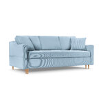 Dīvāns (rožu) mazzini dīvāns gaiši zils, samts, dabīgs dižskābarža koks