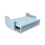 Dīvāns (rožu) mazzini dīvāns gaiši zils, samts, dabīgs dižskābarža koks