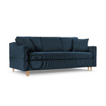 Sofa bed (rose) mazzini sofas dark blue, velvet, natural beech wood