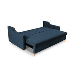 Sofa bed (rose) mazzini sofas dark blue, velvet, natural beech wood