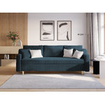 Sofa bed (rose) mazzini sofas dark blue, velvet, natural beech wood