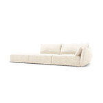 Sofa &#39;vanda&#39; light beige, chenille, black plastic, left